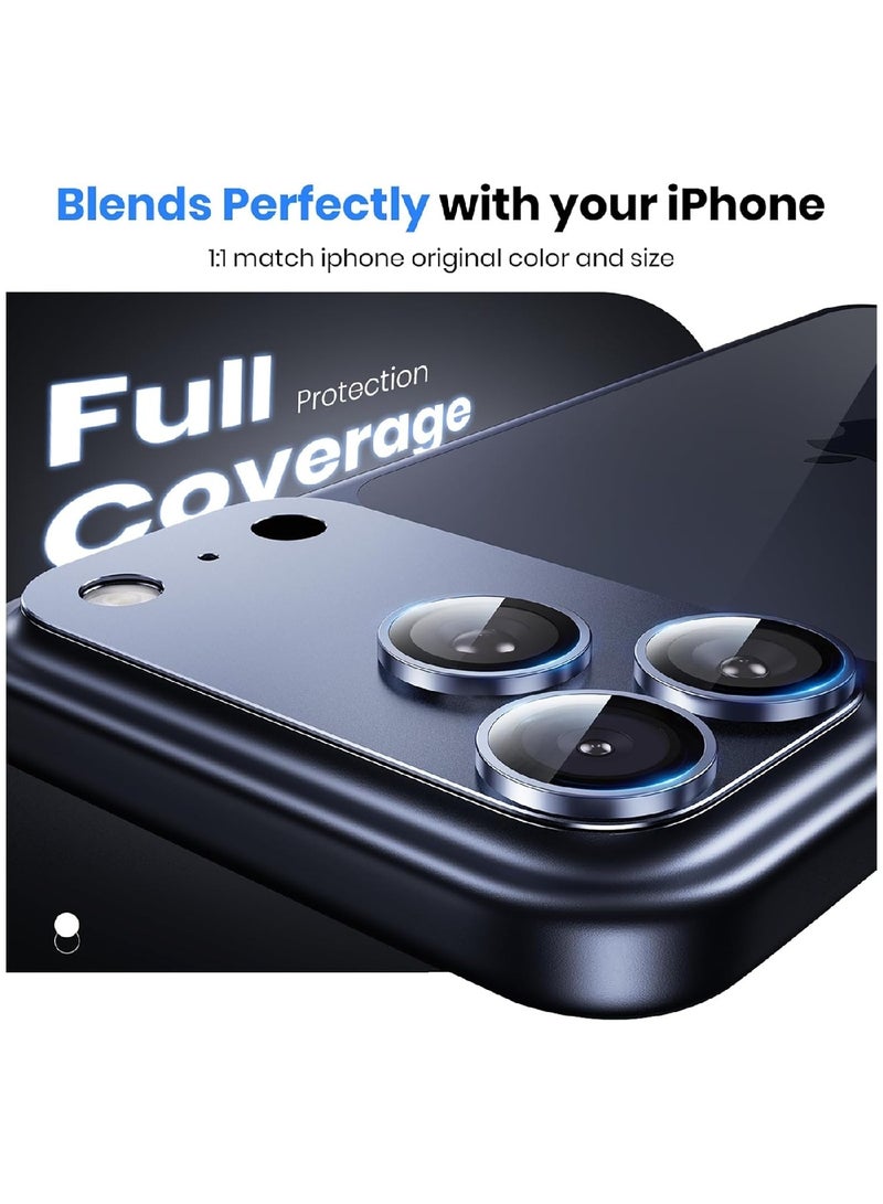 MOBM For iPhone 17 Pro Camera Protector Lens Cover Dark Blue Pack of 2 - Image 2